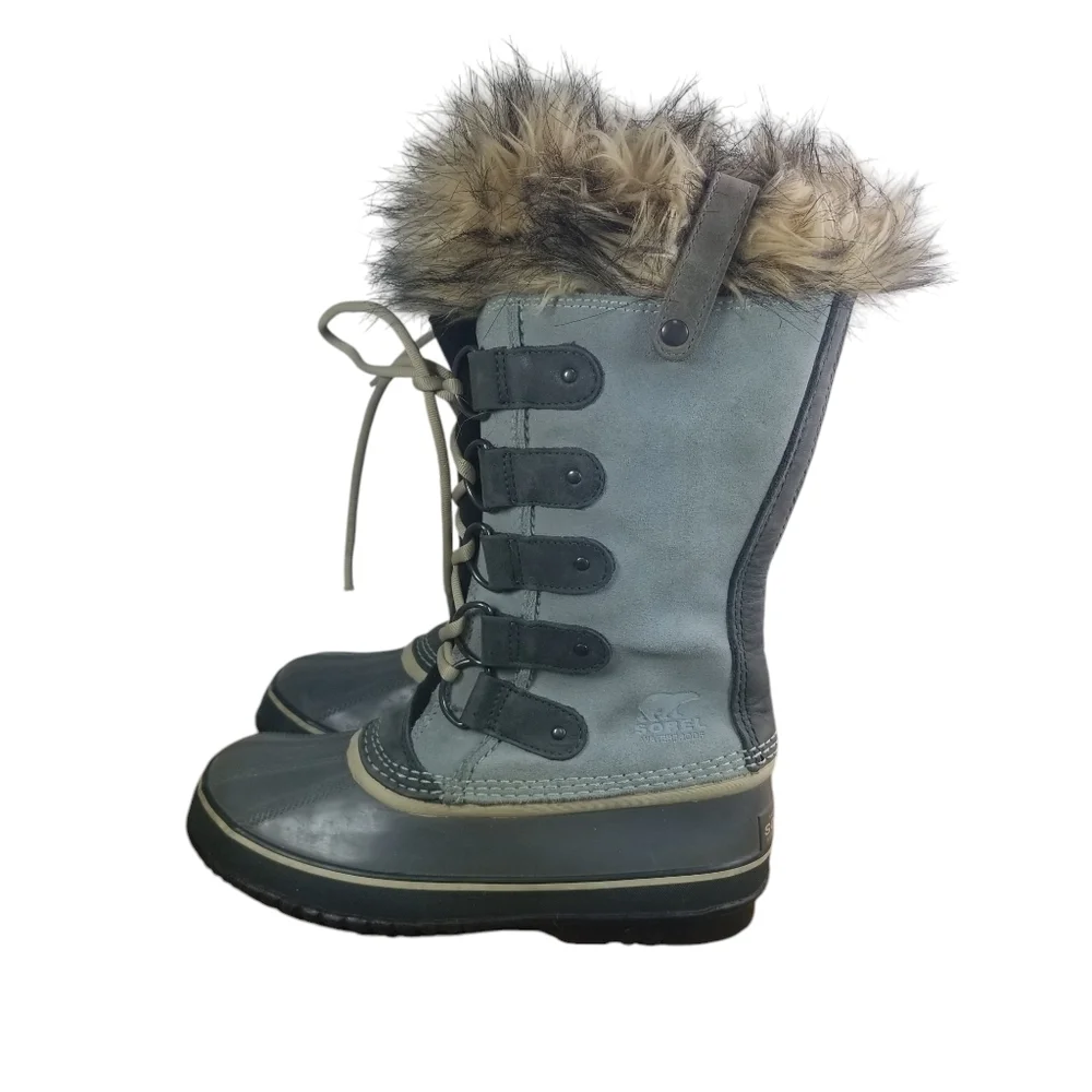 Sorel Joan of Artic blue suede lace up tall boots